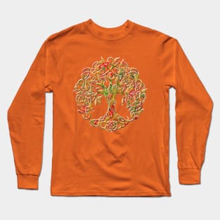 Tree of life Orange Long Sleeve T-Shirt